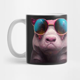 creature,photorealistic scary pig with pierced nose and sunglasses 8k Mug